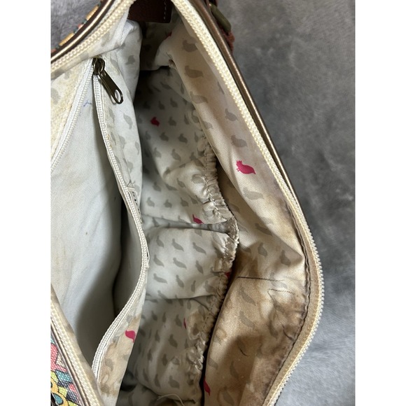 Sakroots Purse Crossbody Strap Peace Sign Multicolor Design Pockets *READ - Picture 7 of 9